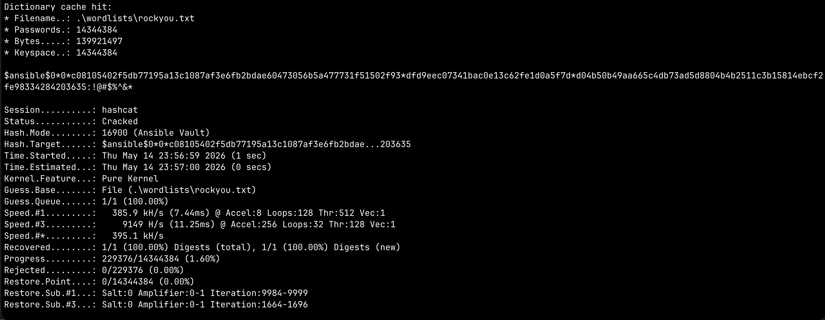 Hashcat Output